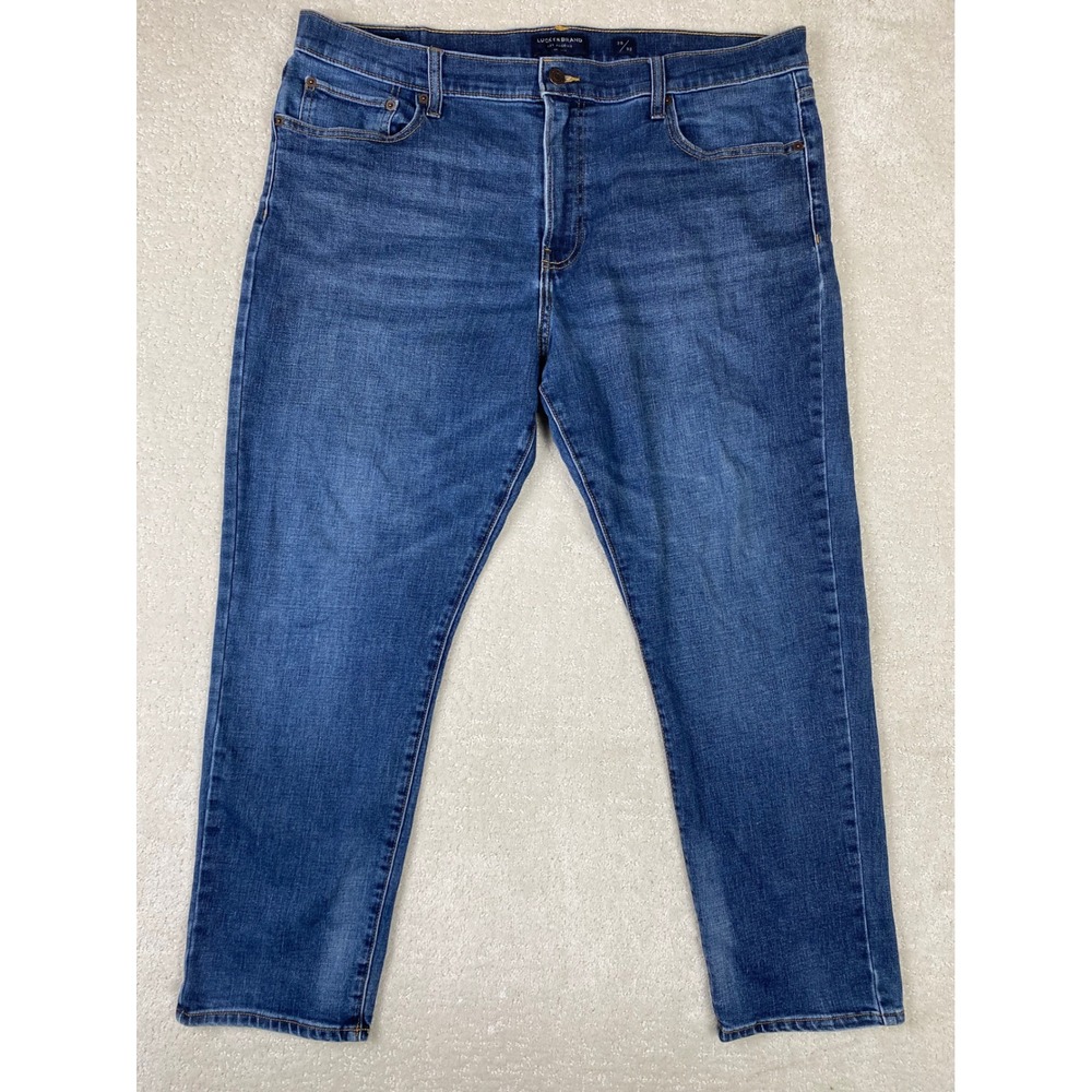 Lucky Brand 410 Mens Jeans 39x28 Blue Athletic Straight Medium Wash Denim
